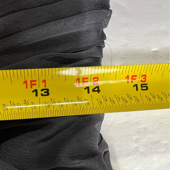 Adrianna Papell 10 gray evening gown formal pintuck ruffle flowy event party - Picture 10 of 10